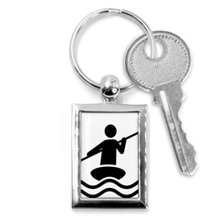 Cropped Kayak Graphic Race Paddle Black Water Sea Wave Beach Key Chains (rectangle)  by Mariart