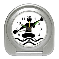 Cropped Kayak Graphic Race Paddle Black Water Sea Wave Beach Travel Alarm Clocks by Mariart