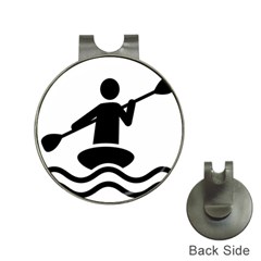 Cropped Kayak Graphic Race Paddle Black Water Sea Wave Beach Hat Clips With Golf Markers by Mariart