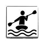 Cropped Kayak Graphic Race Paddle Black Water Sea Wave Beach Memory Card Reader (Square) Front