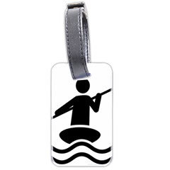 Cropped Kayak Graphic Race Paddle Black Water Sea Wave Beach Luggage Tags (two Sides) by Mariart