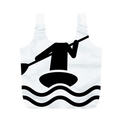 Cropped Kayak Graphic Race Paddle Black Water Sea Wave Beach Full Print Recycle Bags (m)  by Mariart