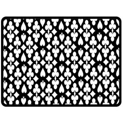 Dark Horse Playing Card Black White Double Sided Fleece Blanket (large)  by Mariart