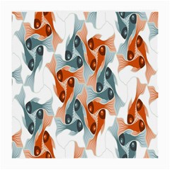 Make Tessellation Fish Tessellation Blue White Medium Glasses Cloth (2-side) by Mariart