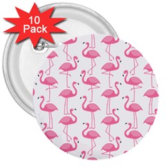 Pink Flamingos Pattern 3  Buttons (10 Pack)  by Nexatart