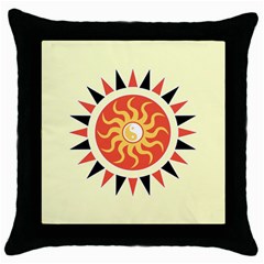 Yin Yang Sunshine Throw Pillow Case (black) by linceazul