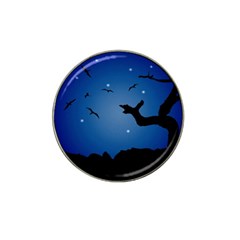 Nightscape Landscape Illustration Hat Clip Ball Marker (4 Pack) by dflcprints