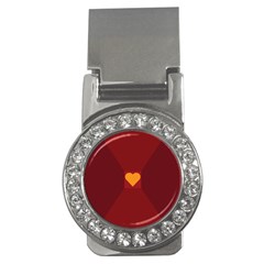 Heart Red Yellow Love Card Design Money Clips (cz)  by Nexatart