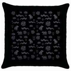 Aztecs Pattern Throw Pillow Case (black) by ValentinaDesign