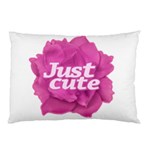 Just Cute Text Over Pink Rose Pillow Case 26.62 x18.9  Pillow Case