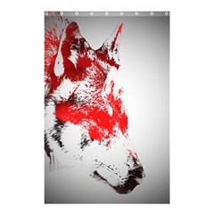 Red Black Wolf Stamp Background Shower Curtain 48  X 72  (small)  by Nexatart