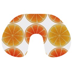 Orange Discs Orange Slices Fruit Travel Neck Pillows by Nexatart