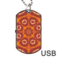 Dark Red Abstract Dog Tag Usb Flash (two Sides) by linceazul