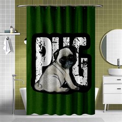 Pug Shower Curtain 48  X 72  (small)  by Valentinaart