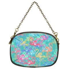 Flamingo Pattern Chain Purses (one Side)  by Valentinaart