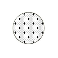 Black White Hexagon Dots Hat Clip Ball Marker (10 Pack) by Mariart