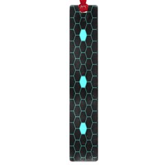 Blue Black Hexagon Dots Large Book Marks by Mariart