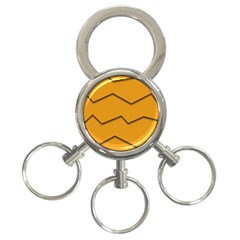 Orange Shades Wave Chevron Line 3-ring Key Chains by Mariart