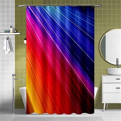 Multicolor Light Beam Line Rainbow Red Blue Orange Gold Purple Pink Shower Curtain 48  X 72  (small)  by Mariart