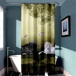 Wonderful Whte Unicorn With Black Horse Shower Curtain 36  x 72  (Stall)  Curtain(36 X72 ) - 33.26 x66.24  Curtain(36 X72 )