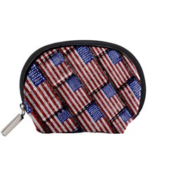 Usa Flag Grunge Pattern Accessory Pouches (small)  by dflcprints