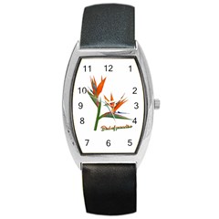 Bird Of Paradise Barrel Style Metal Watch by Valentinaart