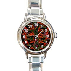 Bird Of Paradise Round Italian Charm Watch by Valentinaart