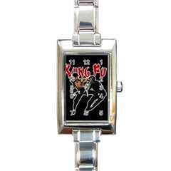 Kung Fu  Rectangle Italian Charm Watch by Valentinaart