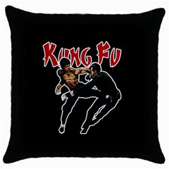 Kung Fu  Throw Pillow Case (black) by Valentinaart