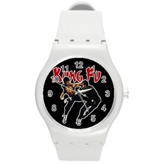 Kung Fu  Round Plastic Sport Watch (m) by Valentinaart