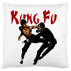 Kung Fu  Large Cushion Case (one Side) by Valentinaart