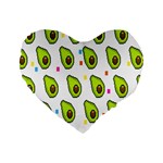 Avocado Seeds Green Fruit Plaid Standard 16  Premium Heart Shape Cushions Front