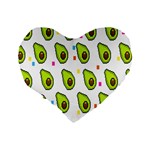 Avocado Seeds Green Fruit Plaid Standard 16  Premium Heart Shape Cushions Back