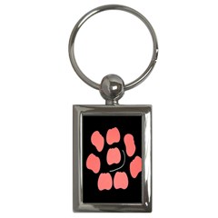 Craft Pink Black Polka Spot Key Chains (rectangle)  by Mariart