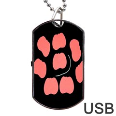 Craft Pink Black Polka Spot Dog Tag Usb Flash (two Sides) by Mariart