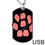 Craft Pink Black Polka Spot Dog Tag USB Flash (Two Sides) Back