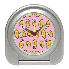 Fruit Avocado Green Pink Yellow Travel Alarm Clocks by Mariart