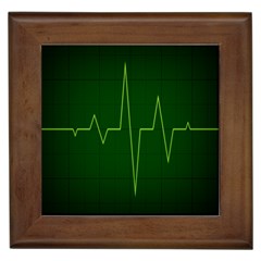 Heart Rate Green Line Light Healty Framed Tiles by Mariart