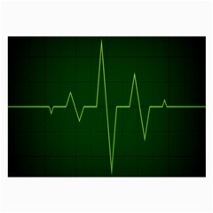 Heart Rate Green Line Light Healty Large Glasses Cloth (2-side) by Mariart