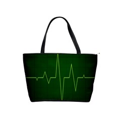 Heart Rate Green Line Light Healty Shoulder Handbags by Mariart