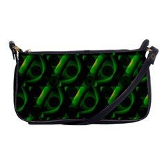 Green Eye Line Triangle Poljka Shoulder Clutch Bags by Mariart