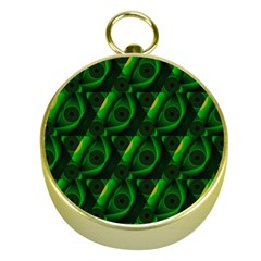 Green Eye Line Triangle Poljka Gold Compasses by Mariart