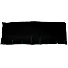 Heart Rate Line Green Black Wave Chevron Waves Body Pillow Case (dakimakura) by Mariart