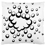 Splash Bubble Black White Polka Circle Large Flano Cushion Case (Two Sides) Back