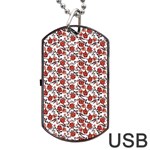 Roses pattern Dog Tag USB Flash (One Side) Front