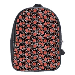 Roses Pattern School Bags (xl)  by Valentinaart