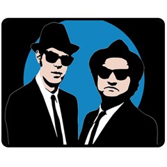 Blues Brothers  Double Sided Fleece Blanket (medium)  by Valentinaart