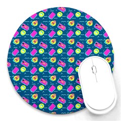 Summer Pattern Round Mousepads by ValentinaDesign