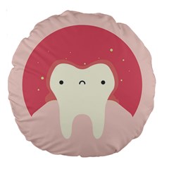 Sad Tooth Pink Large 18  Premium Round Cushions by Mariart