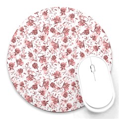 Floral Pattern Round Mousepads by ValentinaDesign